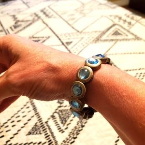 Blue crystal and silver bracelet (small)